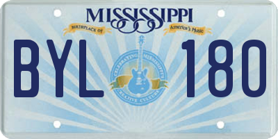 MS license plate BYL180