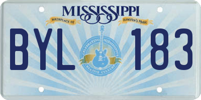 MS license plate BYL183