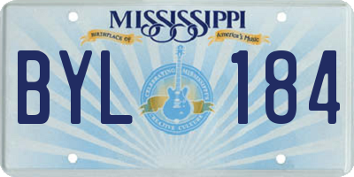 MS license plate BYL184