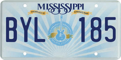 MS license plate BYL185
