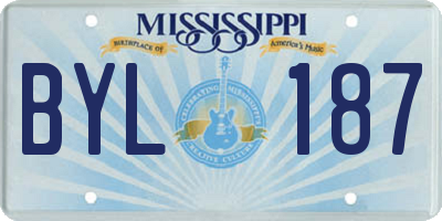 MS license plate BYL187