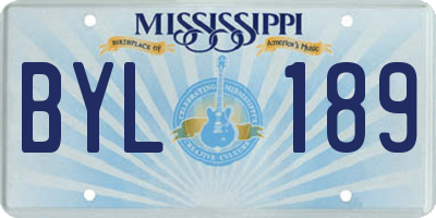 MS license plate BYL189