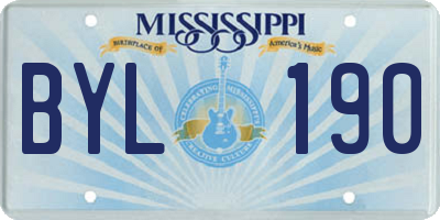 MS license plate BYL190