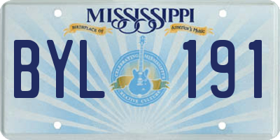 MS license plate BYL191