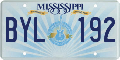 MS license plate BYL192