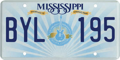 MS license plate BYL195