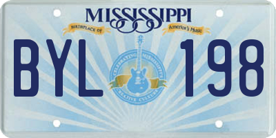 MS license plate BYL198