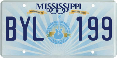 MS license plate BYL199