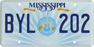 MS license plate BYL202