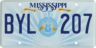 MS license plate BYL207