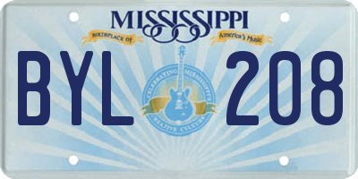 MS license plate BYL208