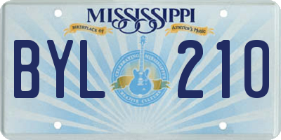 MS license plate BYL210