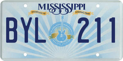 MS license plate BYL211