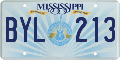 MS license plate BYL213