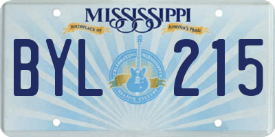 MS license plate BYL215
