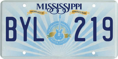 MS license plate BYL219