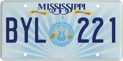 MS license plate BYL221