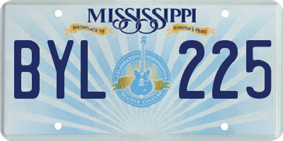 MS license plate BYL225