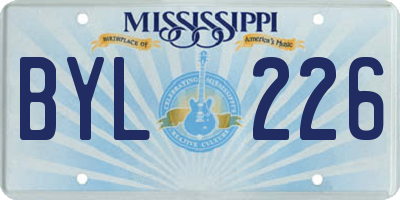 MS license plate BYL226