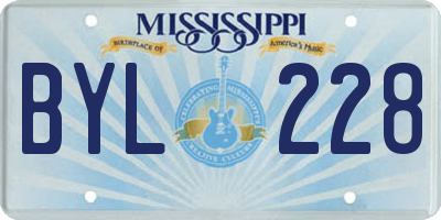 MS license plate BYL228