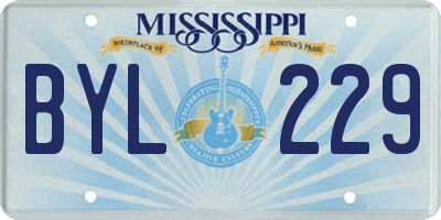 MS license plate BYL229