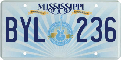 MS license plate BYL236