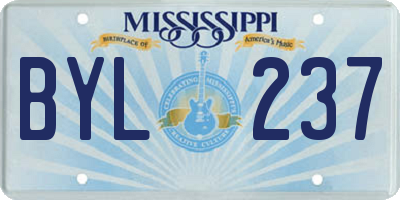 MS license plate BYL237