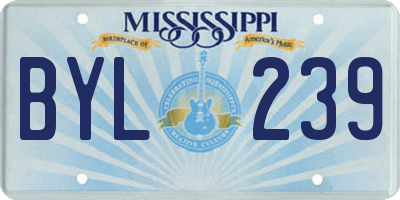 MS license plate BYL239