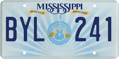 MS license plate BYL241