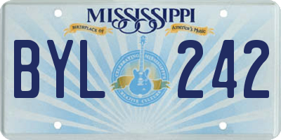 MS license plate BYL242