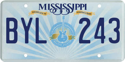 MS license plate BYL243