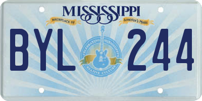 MS license plate BYL244