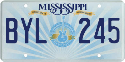 MS license plate BYL245