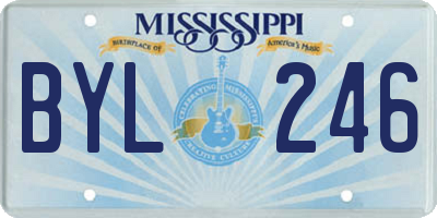 MS license plate BYL246