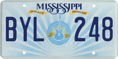 MS license plate BYL248