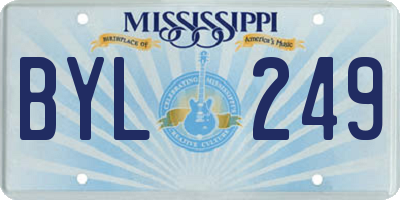 MS license plate BYL249