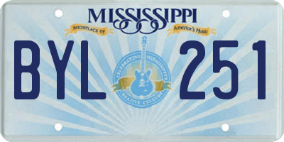 MS license plate BYL251