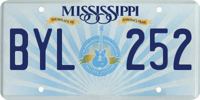 MS license plate BYL252