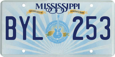 MS license plate BYL253