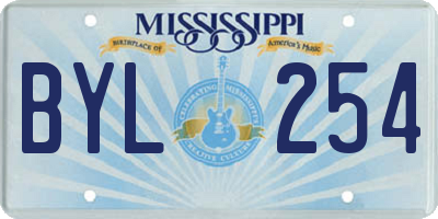 MS license plate BYL254