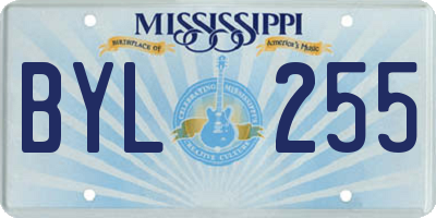 MS license plate BYL255