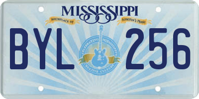 MS license plate BYL256