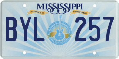MS license plate BYL257