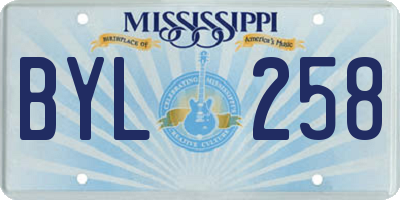 MS license plate BYL258