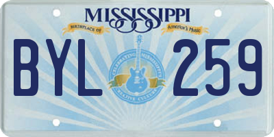MS license plate BYL259
