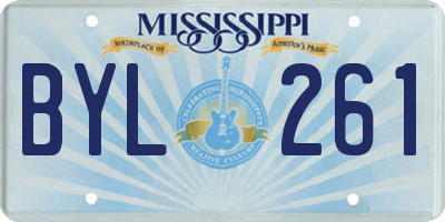 MS license plate BYL261
