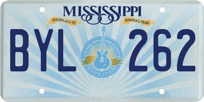MS license plate BYL262