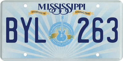 MS license plate BYL263