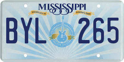 MS license plate BYL265