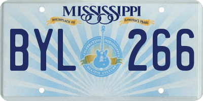 MS license plate BYL266